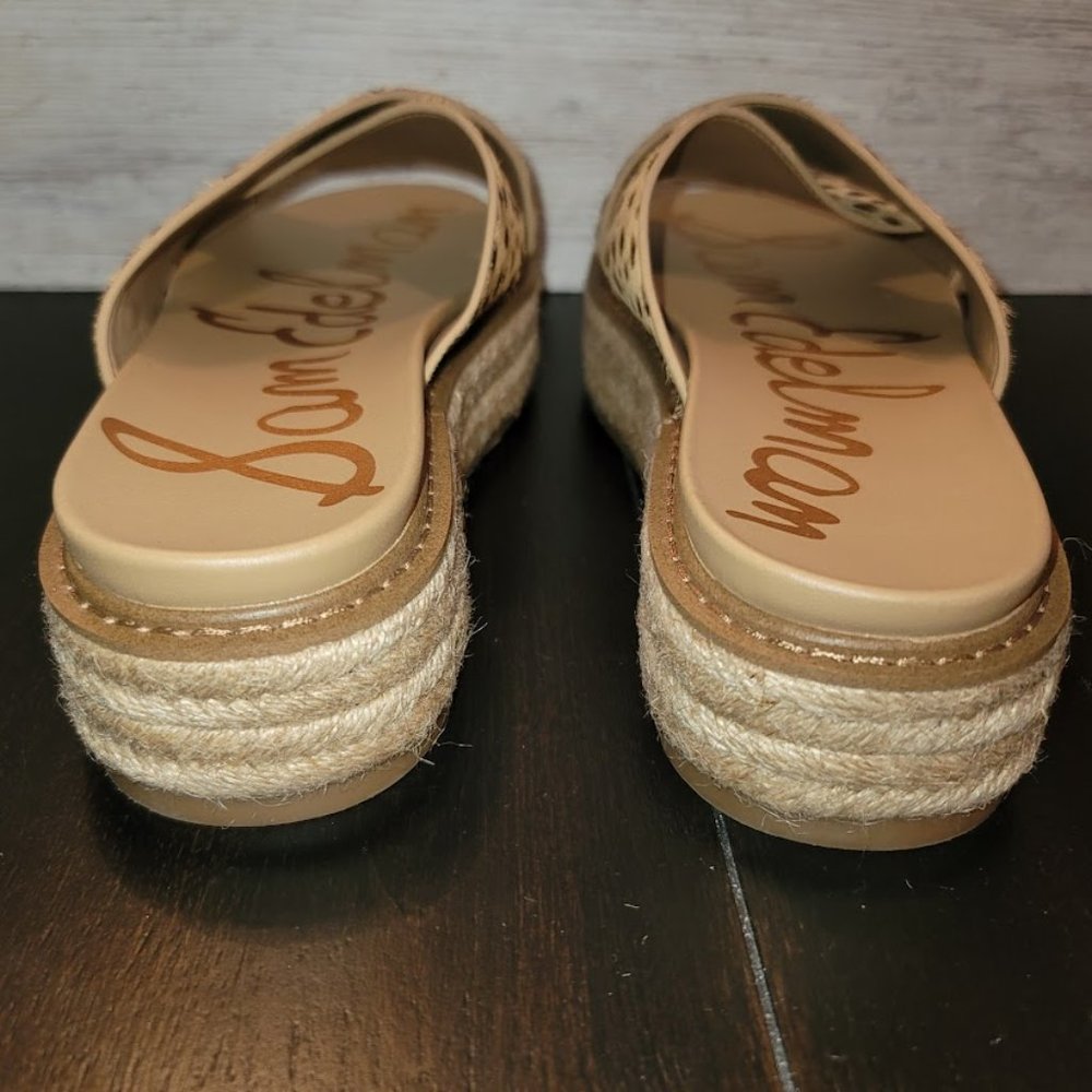 Sam Edelman Leopard Print Espadrille Platform Slide Sandals - Tan/Black - Picture 11 of 13